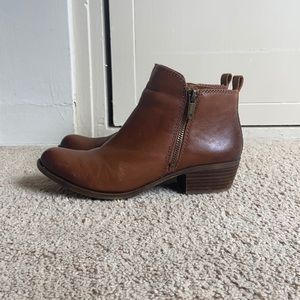 Size 7 brown leather LUCKY BRAND ankle booties
